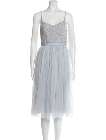 Needle & Thread Dress UK 8, tulle, silver, blue