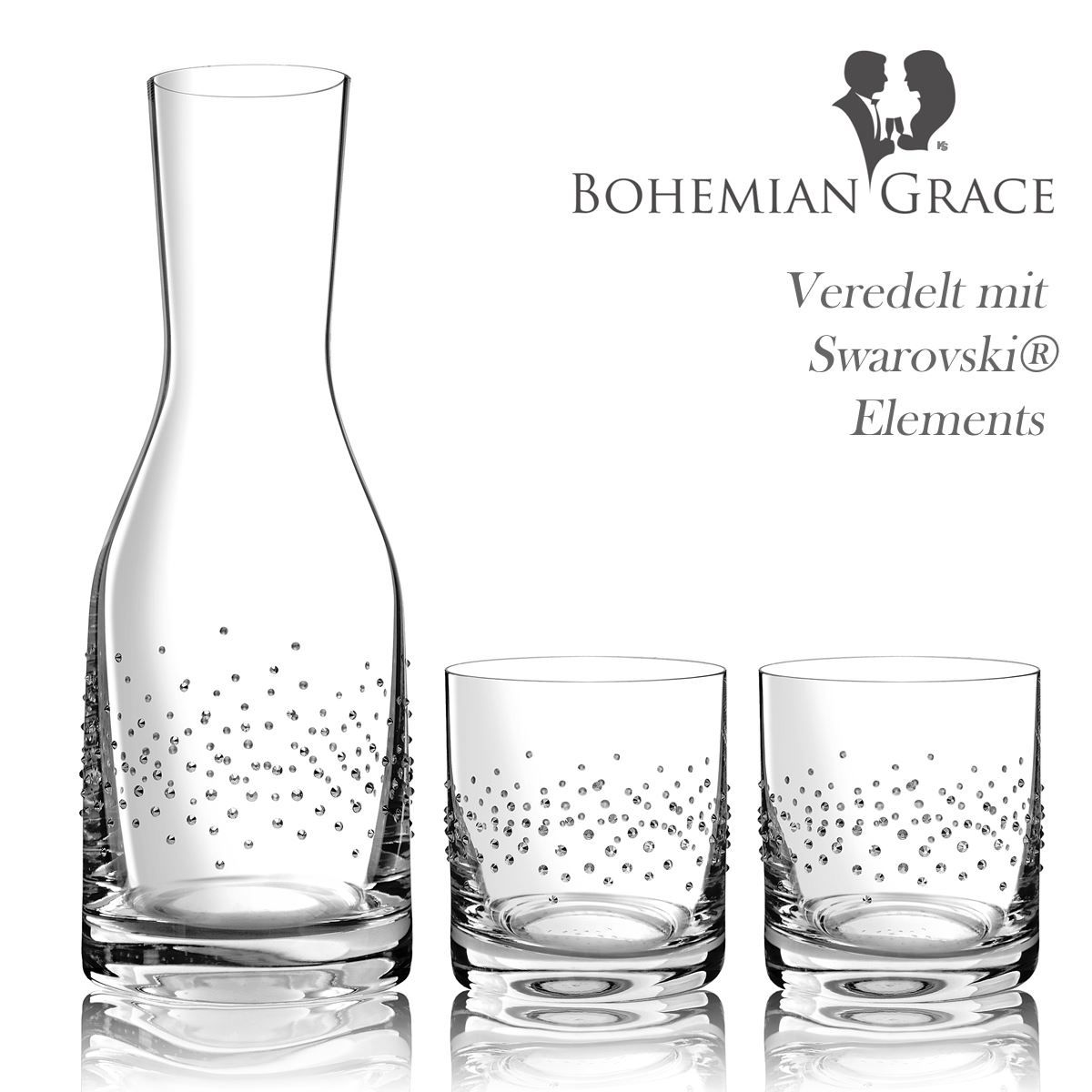 Caraffe: Karaffe mit 2 Gläser, Bohemian Grace TAB – Nuovo e nell'imballaggio originale da Wettingen venduto da kochshop