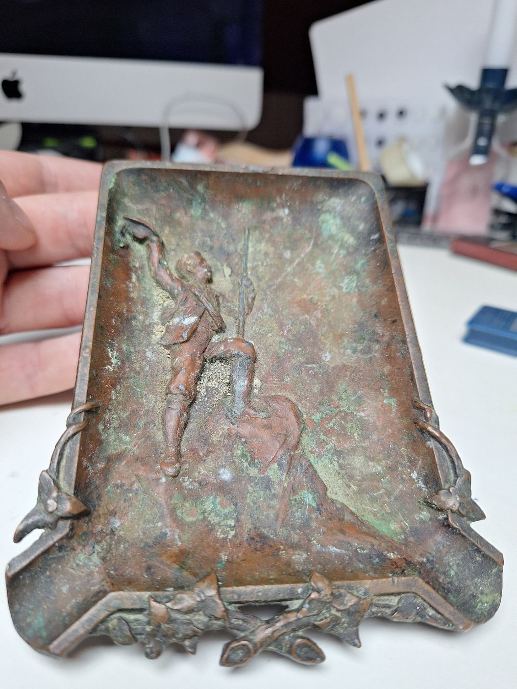 Trumeau d' époque XIX ème , scène de chasse à courre