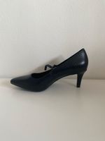 Scarpe eleganti nere effetto rettile, tacco basso, n. 38