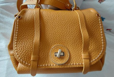 Plinio Visona Handtasche Leder Gelb Sommer