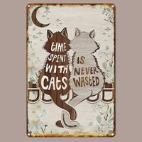 🔥 TIME SPENT WITH CATS Katzen Blechschild 🤎 20x30cm OVP 🔥