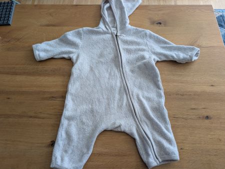 Hessnatur Overall Wollfleece beige Grösse 62-68 gebraucht