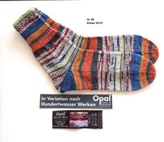 Handgestrickte "Hundertwasser" Socken  Grösse: 40/41  Nr.55