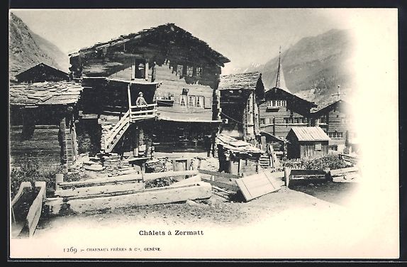 Ansichtskarten: AK Zermatt, Châletes – Gebraucht aus Berlin von bartko-reher