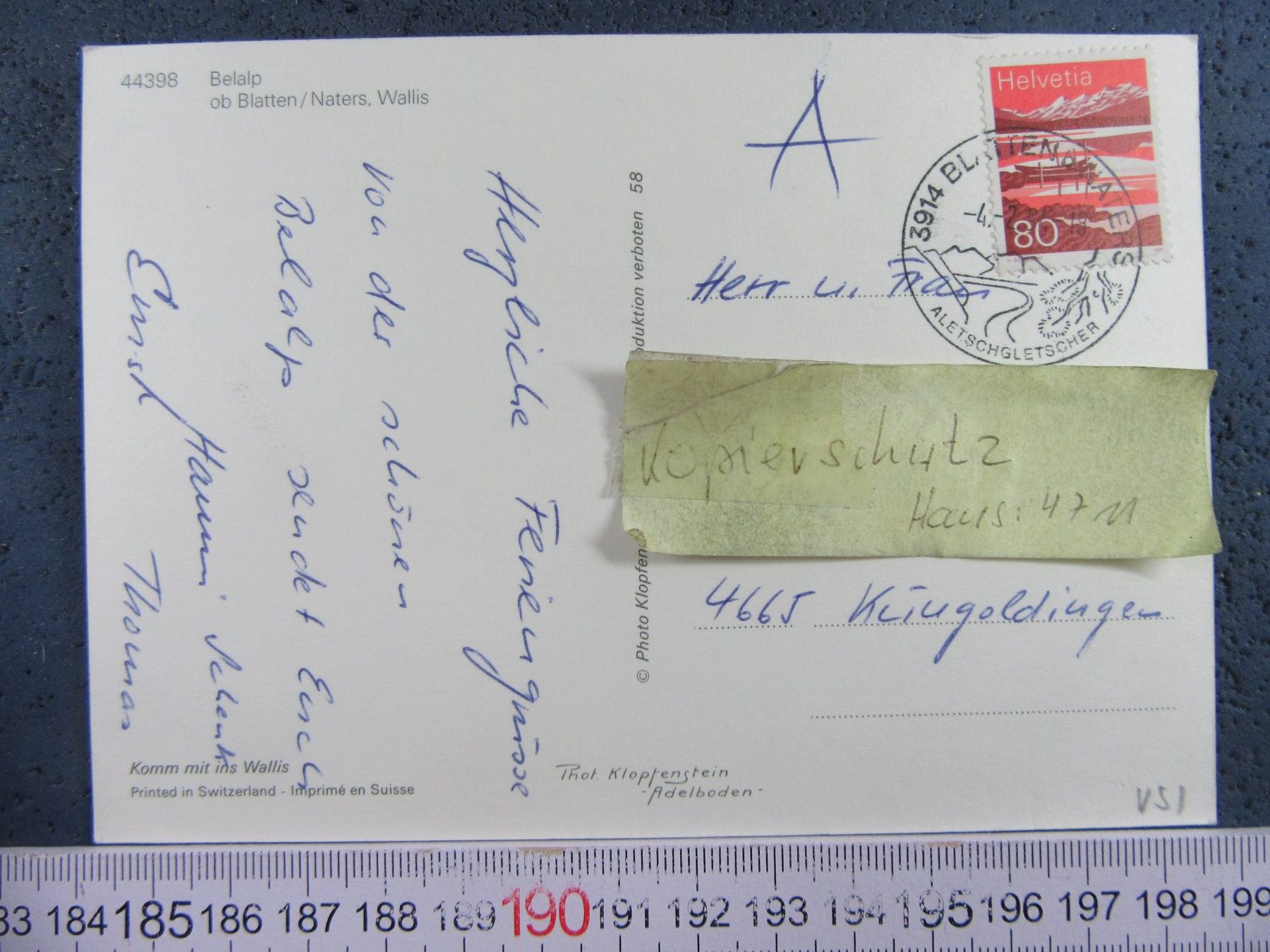 Cartoline postali: BELALP VS AK SKIGEBIET SKILIFTE – Usato da Ettingen venduto da Hausi4711 1