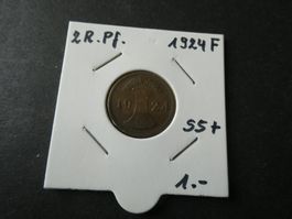 Dt. Reich 1924 F, 2 Reichspfennig