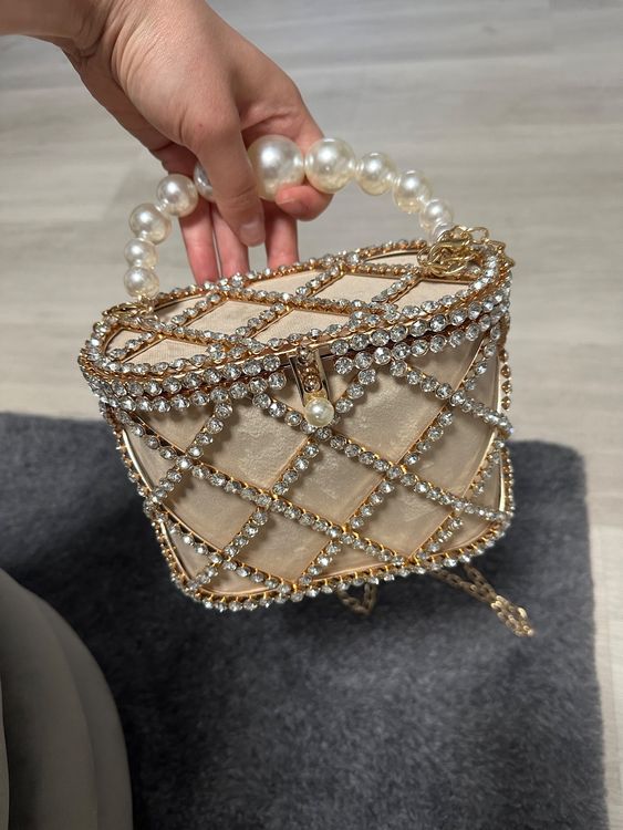 Goldene Hosenkette Mit Perlen & Strass - Mehrlagige Jeanskette Unisex