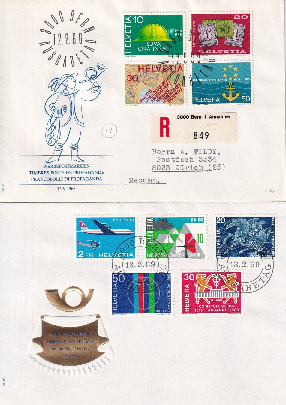 Tutti i francobolli: Lot 8 Briefe FDC 1968 - 1971 – Usato da Rossa venduto da becky05