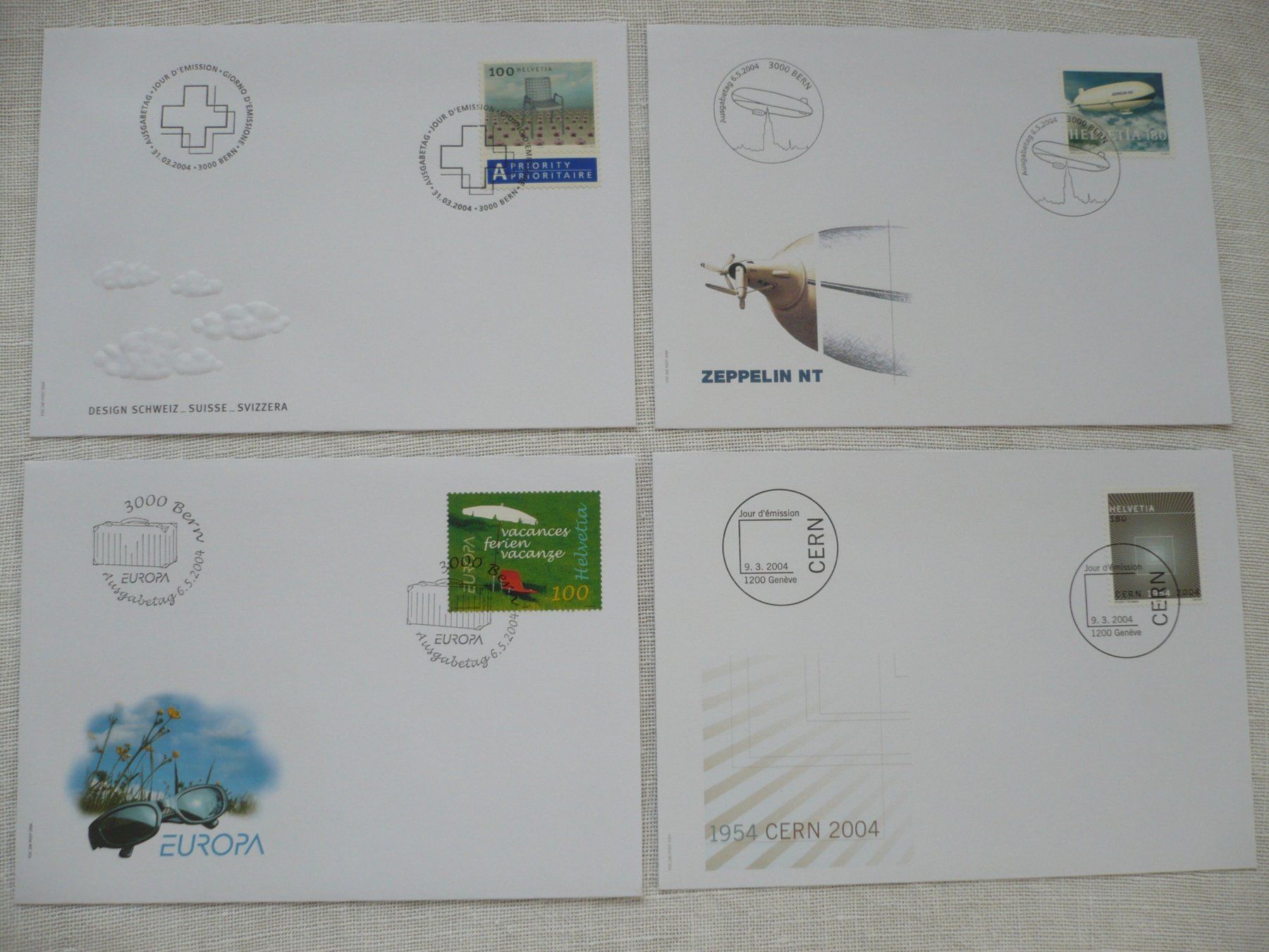 Tutti i francobolli: 2004 4 FDC SBK 1119 - 1122 – Usato da Zürich venduto da saltandpepper008