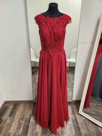 Elegantes Abendkleid rot Spitze Gr. 40/LFestkleid Hochzeit