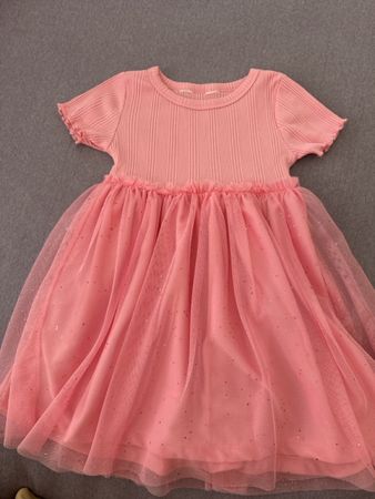 Rosa Glitzerkleid mit Tüllrock Kinder Gr. 98-104