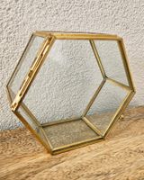 Glasbox Messing Schatulle Behälter Dekoration Schmuckdose