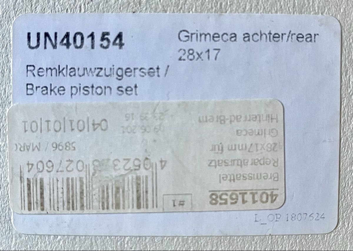 Tutti i ricambio per moto: Brake piston set – Nuovo e nell'imballaggio originale da Breganzona venduto da solar64 1