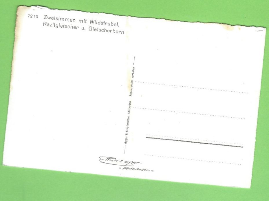 Cartoline postali: Zweisimmen mit Wildstrubel – Usato da Zürich venduto da t24_de 1