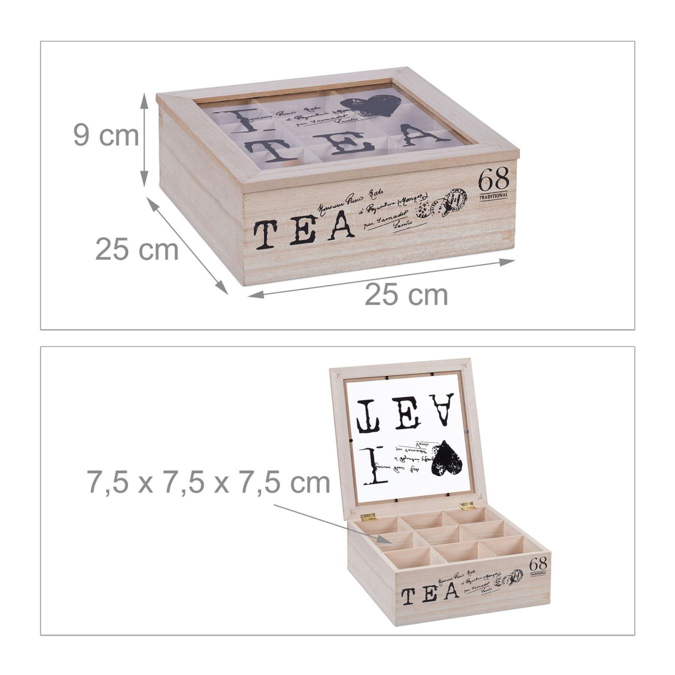 Altro per la casa: TEEBOX HOLZ 9 Fächer "I LOVE TEA" – Nuovo e nell'imballaggio originale da Gerlafingen venduto da Tsuru 1