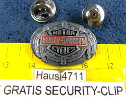 HARLEY-DAVIDSON MOTOR CYCLES PIN MIT SECURITY-CLIP PEWTER US