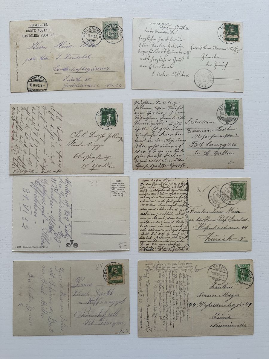 Ansichtskarten: 8 Postkarten Uster – Gebraucht aus Rapperswil SG von Cecilia61 1