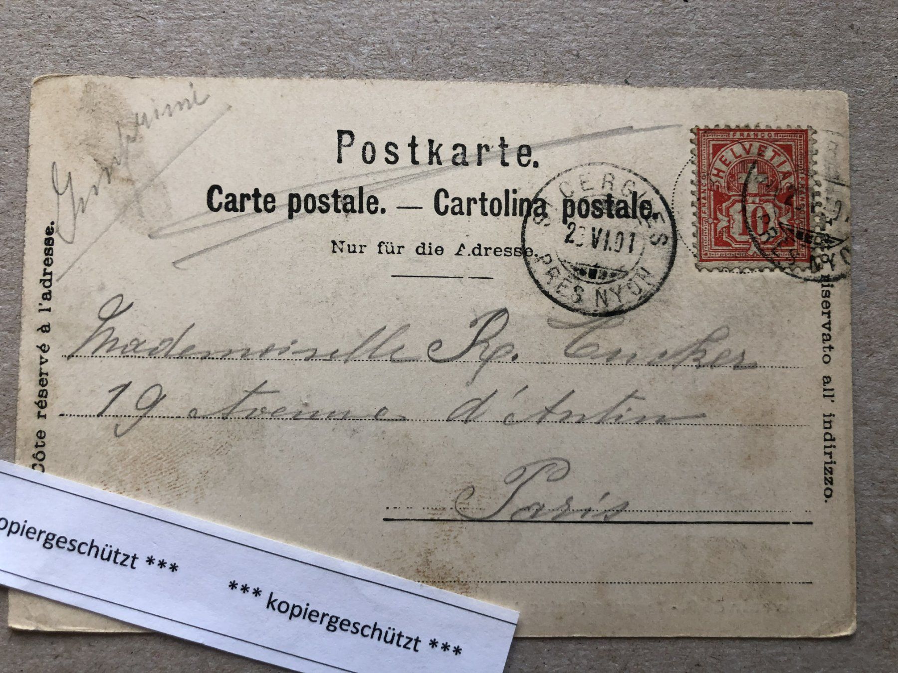 Cartoline postali: 1901 St.Cergues AK alt – Usato da Hefenhofen venduto da Bierinder 1