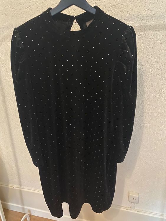 Robe De Fête En Velours Zara - Taille 11/12 Ans - Noire Avec Nœud - Occasion Très Bon état - TOP RC1017