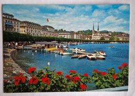 Luzern - Lucerne, Schweizerhofquai und Hofkirche top
