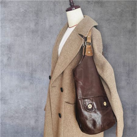Ally Capellino braune Leder Handtasche / Schultertasche