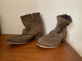 OXMOX - Leder Stiefelette taupe 36