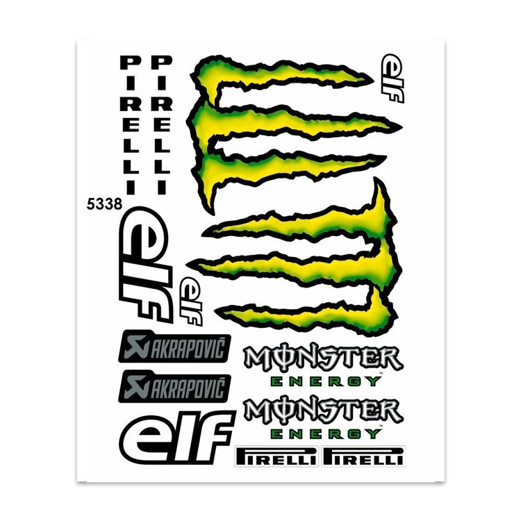 Sponsoren Aufkleber Monster Elf Akrapovic Pirelli (5338 Art