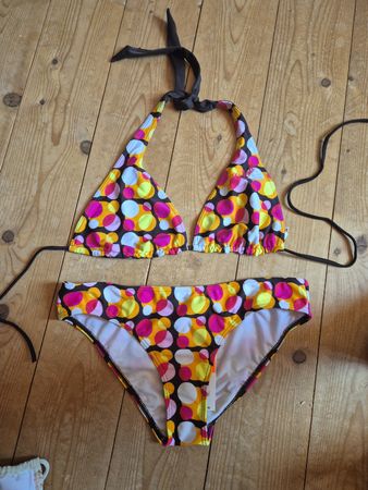 Rehall Bikini, Grösse M, buntes Pünktchenmuster