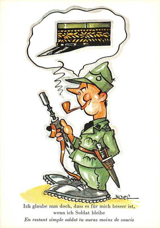 Humor Militär, Soldat am Träumen (Gebraucht) in Ottikon b.Kemptth. für ...