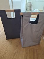 2 Laundry baskets grey wood handles- 6months old-