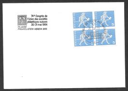 Sonderbrief A. 956 75 Jahre Philatelistenver. Biel 30.5.1964
