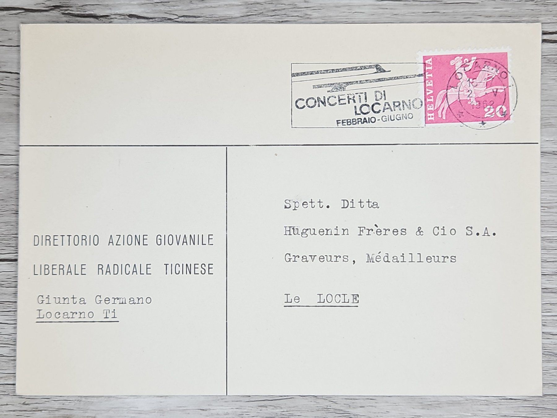 Tutti i francobolli: CL01 Enveloppe + Timbre Suisse 1962 – Usato da Cousset venduto da Patrick_Collections