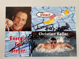 Signierte Autogrammkarte Christian Keller Schwimmer Top!