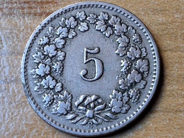 Tutti le monete: 5 Rappen 1905 – Usato da Münchenstein venduto da purbach1 7