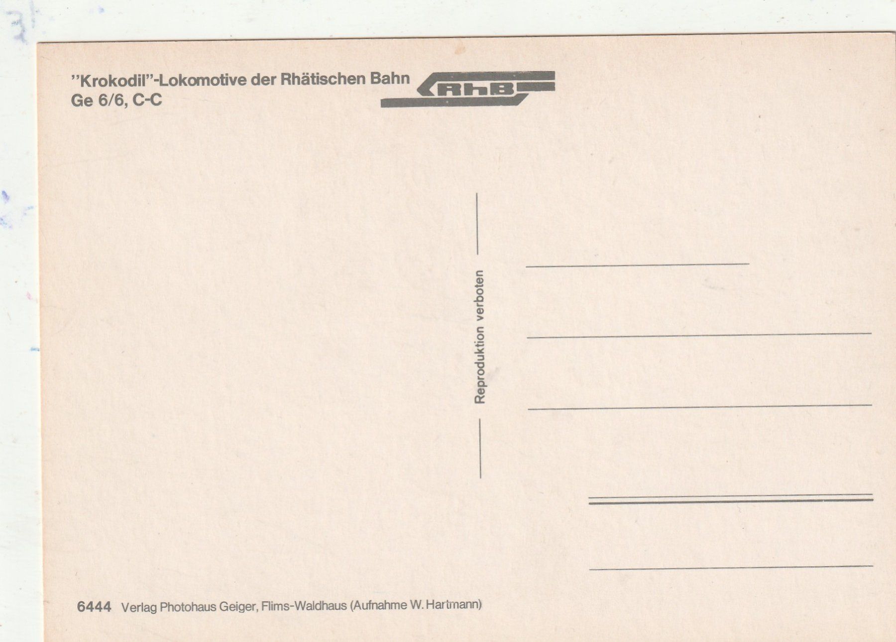 Cartoline postali: RHB Krokodil Lokomotive – Usato da Lumbrein venduto da made02 1