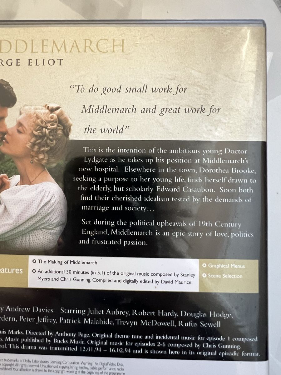 Alle DVDs: 2 DVD middlemarch english – Gebraucht aus COLOGNY von fleurdelys84 3