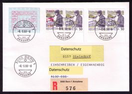 1988_738_ALLE 4 POSTBOTEN! Portogerechter COMBO-R-FDC 8.9.88