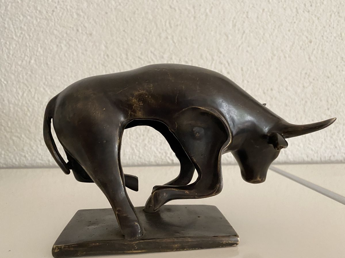 Sculture & Statue: Moderne Bronze, dynamischer Stier, H. Bounder – Nuovo e nell'imballaggio originale da Zürich venduto da eileenchen1 7