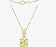 9ct Gold Geburtsstein Anhänger Halskette