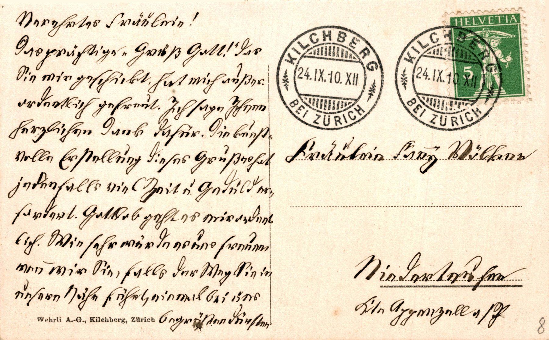 Ansichtskarten: Kilchberg. Requim von C.F. Meyer – Gebraucht aus Bronschhofen von Astore 1