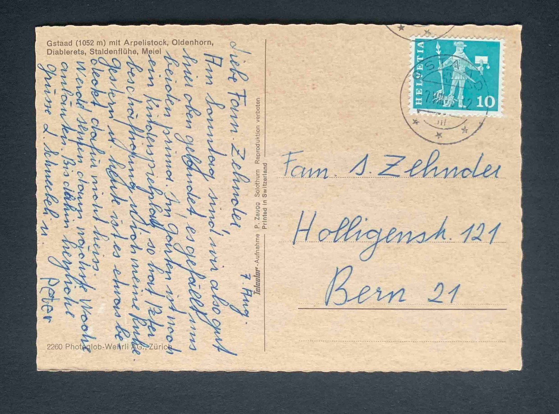 Cartoline postali: AK Gstaad mit Arpelistock Oldenhorn – Usato da Goldau venduto da artelier1 1