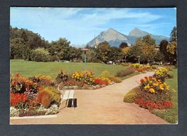 AK BAD RAGAZ Kurpark mit Gonzen und Alvier
