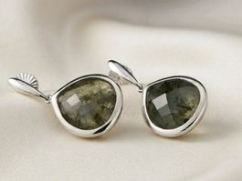 Edles Design Prehnit Ohrringe aus Silber 925 - Neu