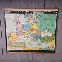 1961 Schulwandkarte Europa Velhagen & Klasing Map - Karte