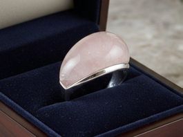 Silberring 925 mit Natur-Rosenquarz, zart & hochwertig - Neu