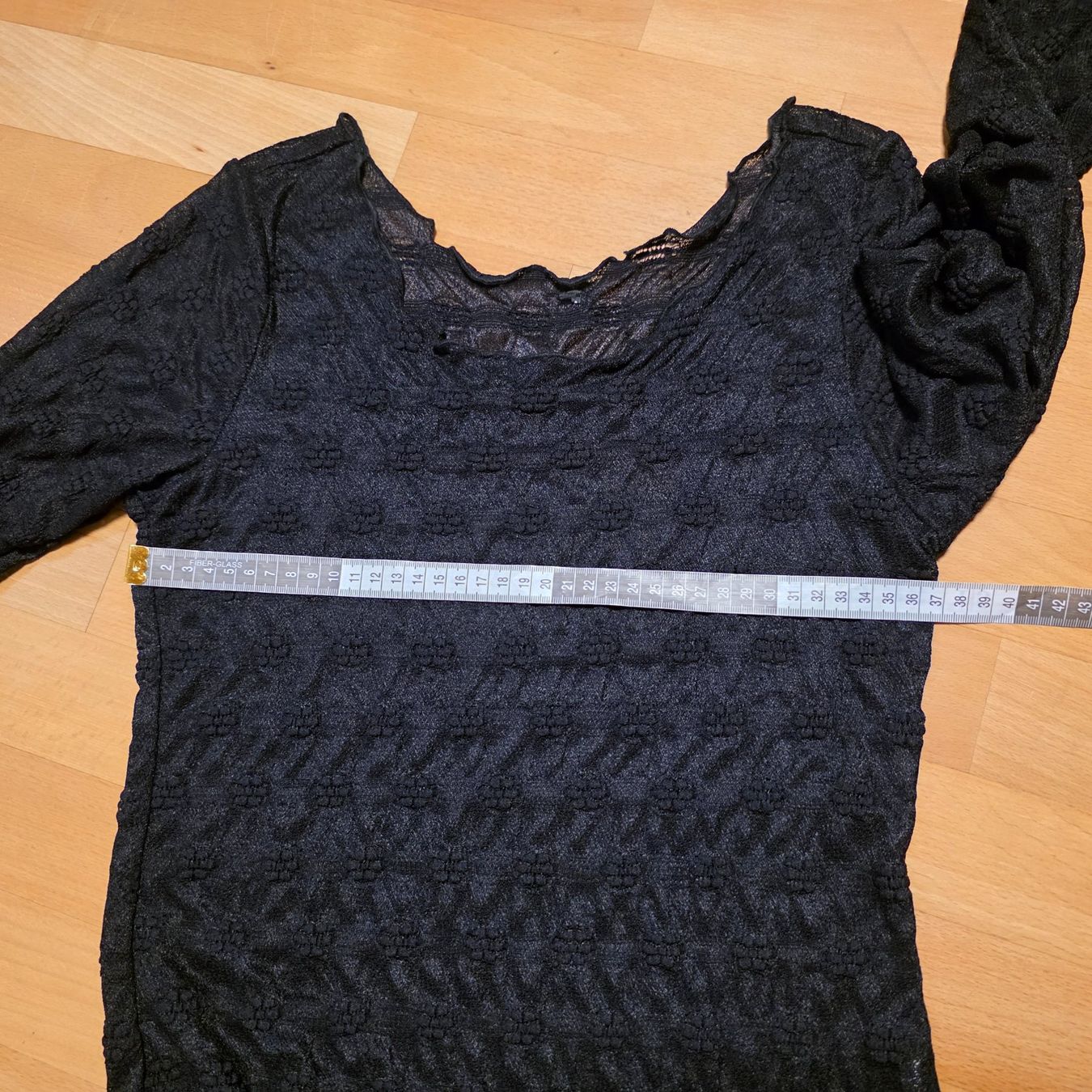 Camicette: Schwarze Netzbluse Transparent Stretch Blumen Gr. M – Usato da Wald ZH venduto da CapLux 8