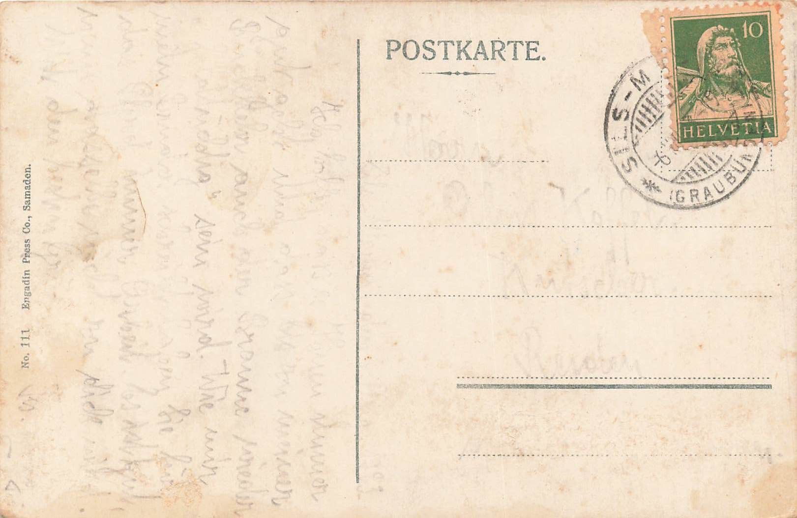 Cartoline postali: Am silsersee diligenza Fleiß Sorgfalt Postkutsche – Usato da Biasca venduto da Blenio71 1