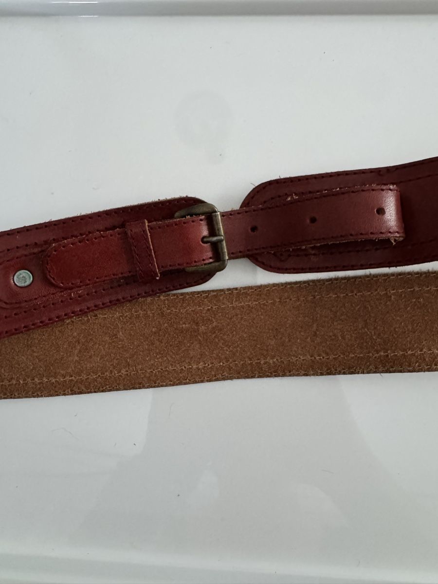Gürtel: Brown leather adjustable belt with overlapping closure – Gebraucht aus Zürich von kri_zhv2