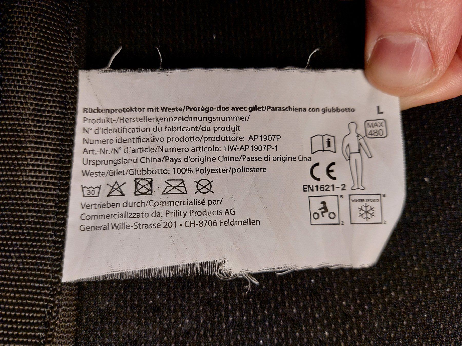 Protezioni & Imbottiture: Motorrad Rückenprotektor Grösse L – Usato da Wohlen AG venduto da fri_8vtf 3